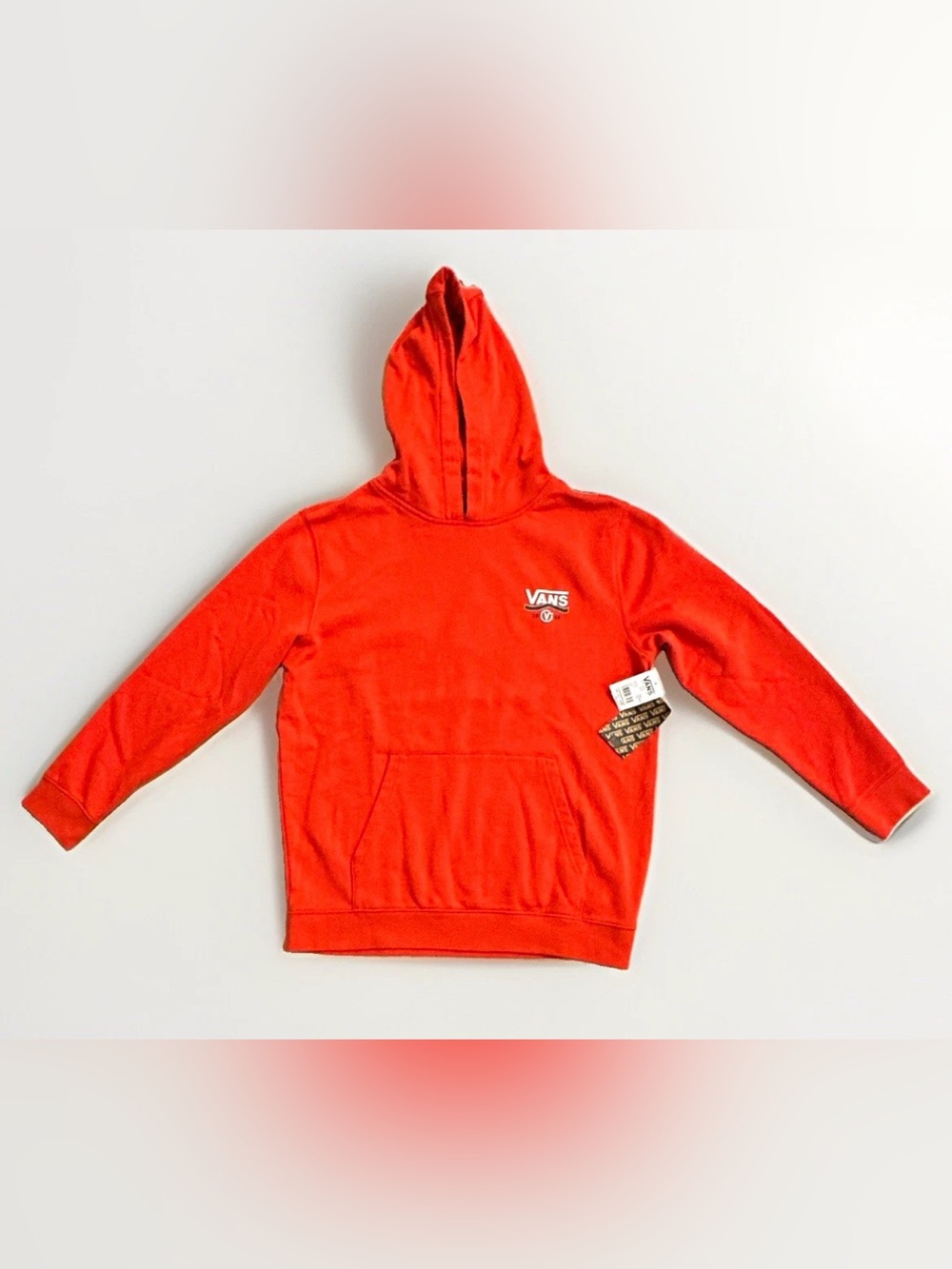 Vans Red Pullover Hoodie with Back Logo Shield